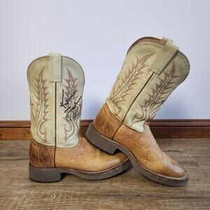 Vintage Tony Lama Kevin Fowler Signed Cowboy Crepe Roper Boots | Women's 6.5B